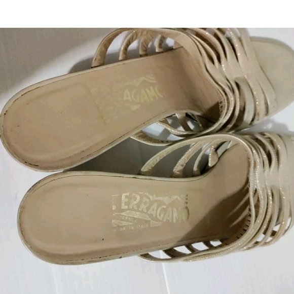 Salvatore Ferragamo Women's metallic Heeled Sandals - Picture 6 of 8